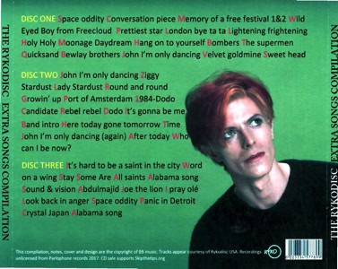 David Bowie - Ryko Bonus Disc - Back