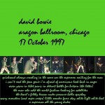 David Bowie 1997-10-17 Chicago ,Aragon Ballroom – Nowhere – SQ 8,5