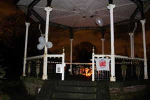 Shrine: The bandstand was a memorial for fans following the shock death of David Bowie in January (Bromley Council)