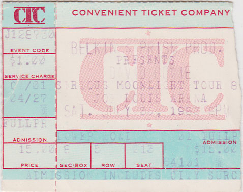  david bowie 1983-07-30 ticket