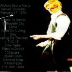 David Bowie – I Will Be King, Denver, CO, McNichols Arena, Feb. 17th 1976) – Back