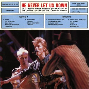 David Bowie 1987-11-23 Melbourne ,Kooyong Stadium - He Never Let Us Down - (vinyl) - SQ 7,5.