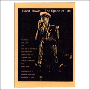 David Bowie 1978-11-11 Adelaide ,Oval Cricket Ground - Speed Of Life (1) - (Vinyl) - SQ -8