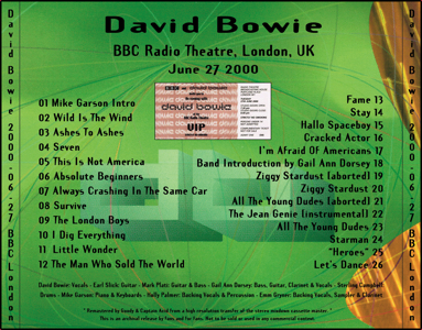 David Bowie 2000-06-27 BBC London master - inlay hi-rez