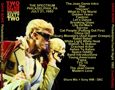 David Bowie 1983-07-21 Philadelphia BACK